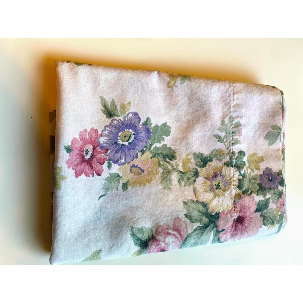 JCPenney Home Collection King Size Pillowcase Cottage Core Floral Pink Purple